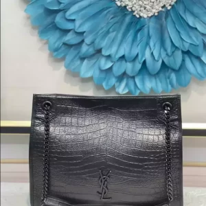Niki Medium Shopping Bag in Crocodile-Embossed Leather - YB054