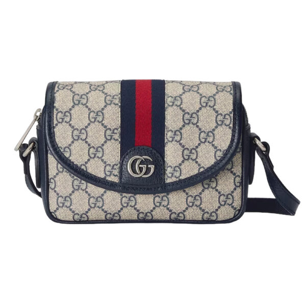 Ophidia GG mini shoulder bag in beige and ebony GG Supreme - GB218