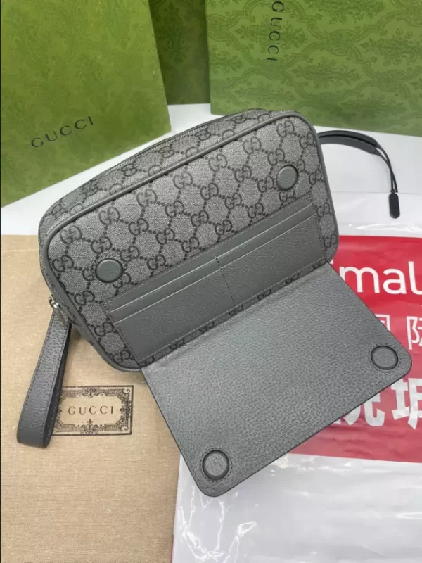 Ophidia GG pouch in grey and black Supreme - GB221