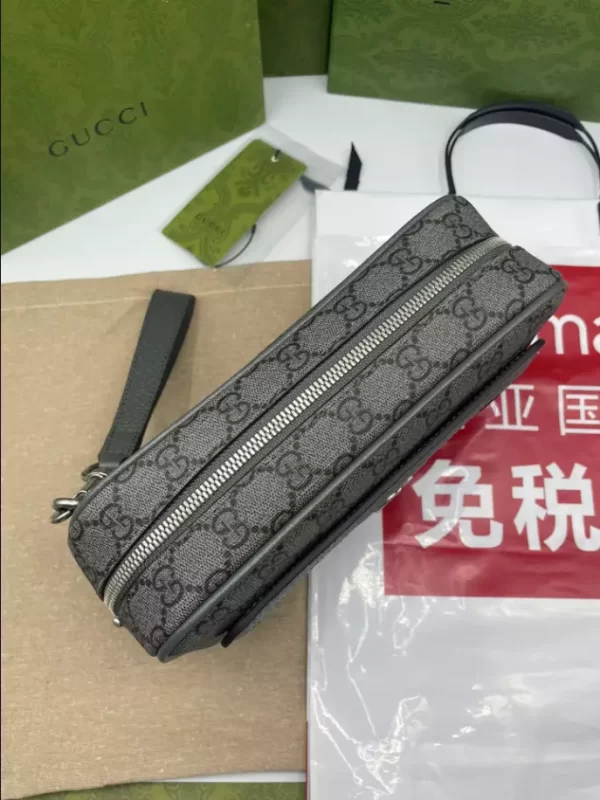 Ophidia GG pouch in grey and black Supreme - GB221