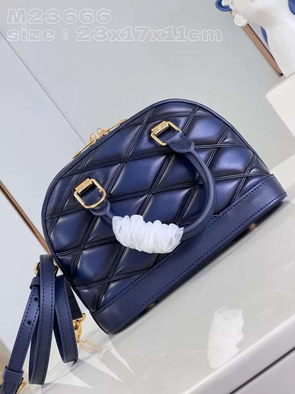 LV Quilted Alma BB Top-Handle Bag Bleu Marine