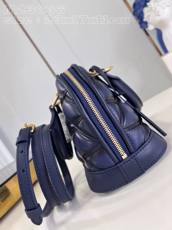 LV Quilted Alma BB Top-Handle Bag Bleu Marine