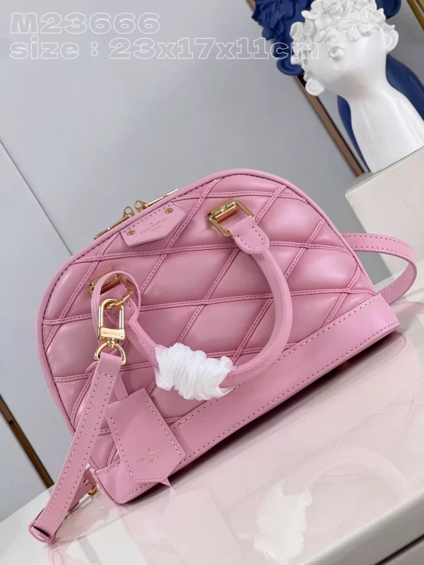 LV Quilted Alma BB Top-Handle Bag Rosabella Pink