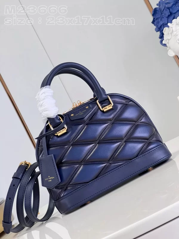 LV Quilted Alma BB Top-Handle Bag Bleu Marine