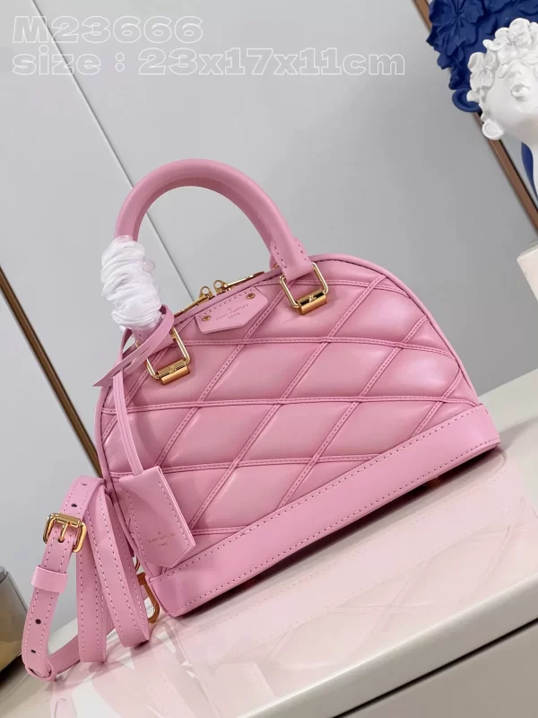 LV Quilted Alma BB Top-Handle Bag Rosabella Pink