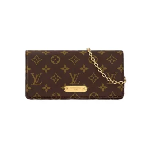 Lily Wallet On Chain Monogram Canvas Brown
