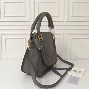 Chloé Marcie Elephant Grey Double Carry Bag