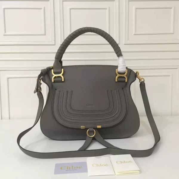 Chloé Marcie Elephant Grey Double Carry Bag