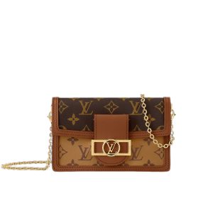 Dauphine Chain Wallet Monogram and Monogram Reverse Coated Canvas