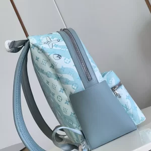 Discovery Backpack Monogram Aquagarden Canvas Crystal Blue Leather