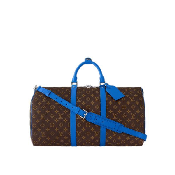 Keepall Bandoulière 50 Blue Monogram Macassar Canvas