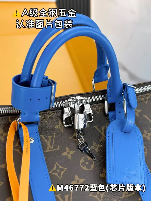 Keepall Bandoulière 50 Blue Monogram Macassar Canvas