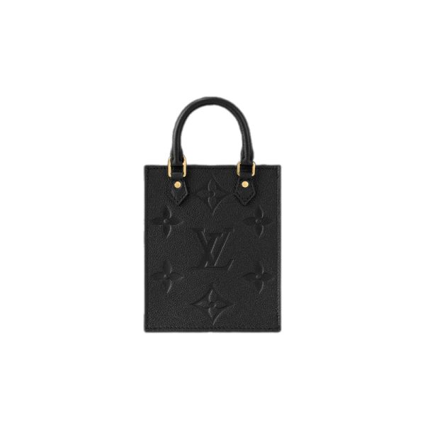 Petit Sac Plat Bag Black Monogram Empreinte Leather