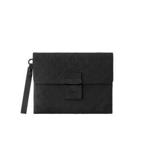 Pochette S-Lock Taurillon Monogram Cowhide Black Leather