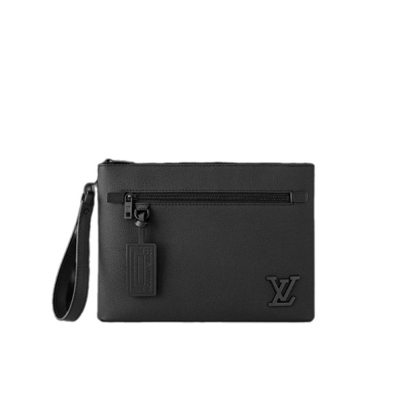 Takeoff Pouch Black Aerogram Cowhide Leather