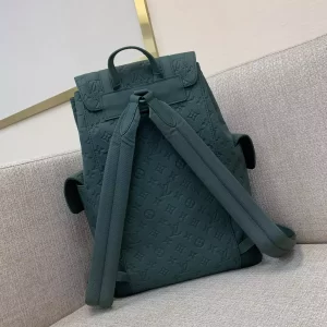 Christopher MM Backpack Taurillon Monogram Forest Green Leather