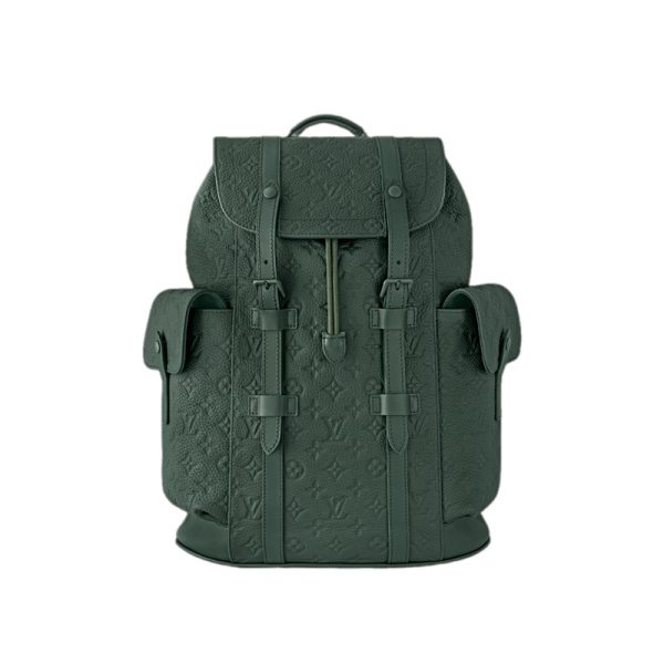 Christopher MM Backpack Taurillon Monogram Forest Green Leather