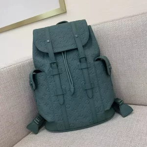 Christopher MM Backpack Taurillon Monogram Forest Green Leather