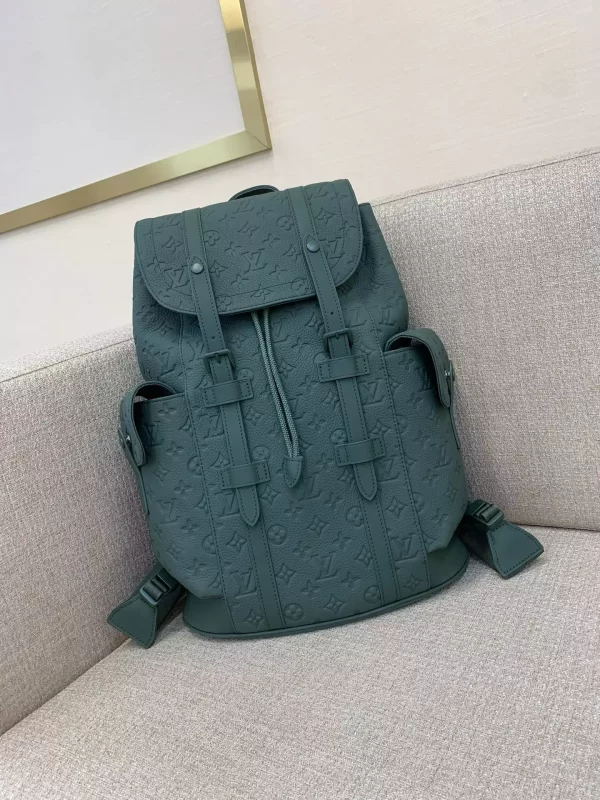 Christopher MM Backpack Taurillon Monogram Forest Green Leather