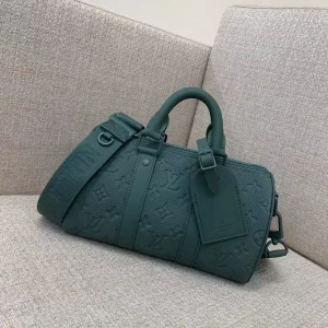 Keepall Bandoulière 25 Taurillon Monogram Forest Green Leather