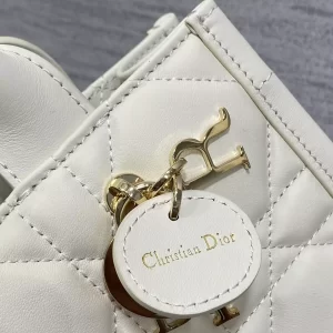 Mini Dior Book Tote Latte Macrocannage Calfskin