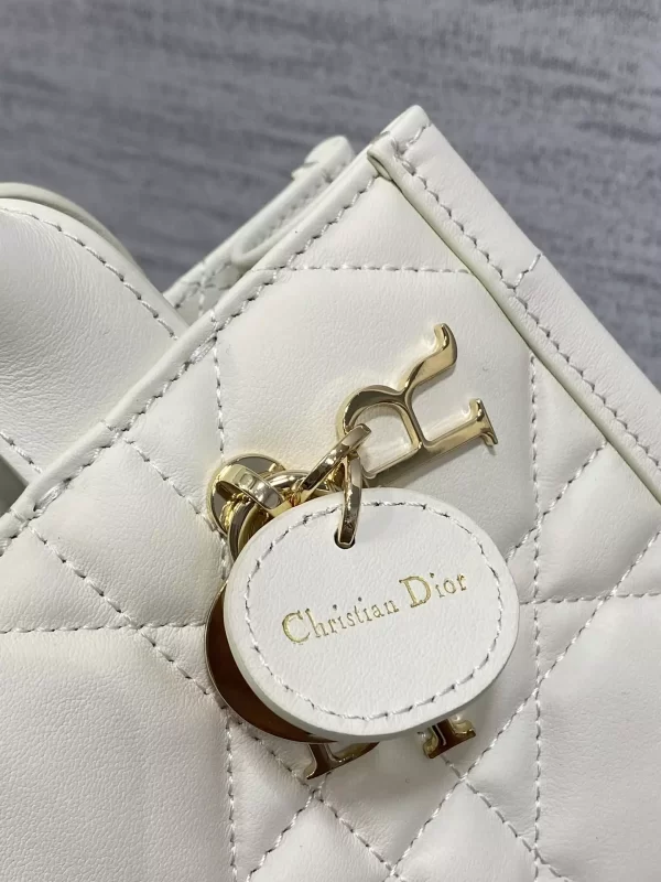 Mini Dior Book Tote Latte Macrocannage Calfskin