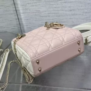 Mini Lady Dior Bag Two-Tone Latte and Powder Pink Cannage Lambskin