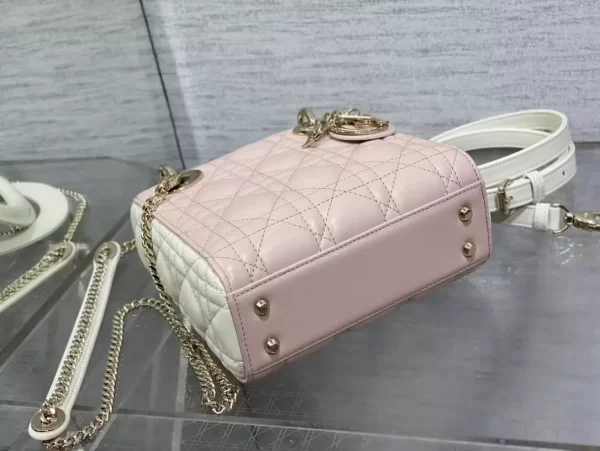 Mini Lady Dior Bag Two-Tone Latte and Powder Pink Cannage Lambskin