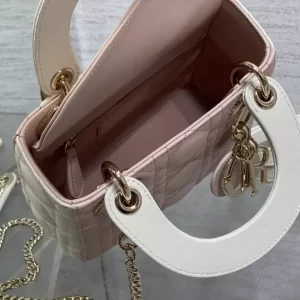 Mini Lady Dior Bag Two-Tone Latte and Powder Pink Cannage Lambskin