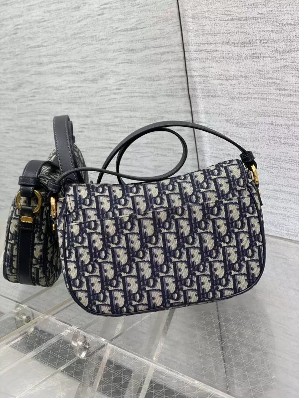 Small CD Besace Bag Blue Dior Oblique Jacquard