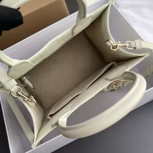 Small Dior Book Tote Latte Macrocannage Calfskin