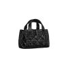 Small Dior Toujours Bag Black Macrocannage Crinkled Calfskin