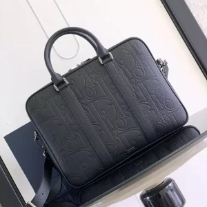 Briefcase Black Dior Gravity Leather and Black Grained Calfskin