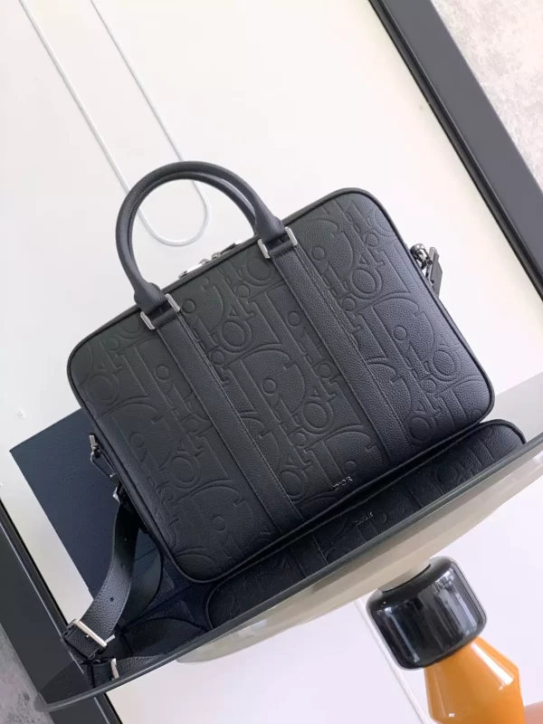 Briefcase Black Dior Gravity Leather and Black Grained Calfskin