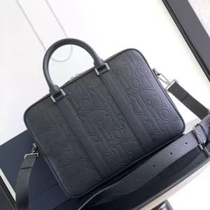 Briefcase Black Dior Gravity Leather and Black Grained Calfskin