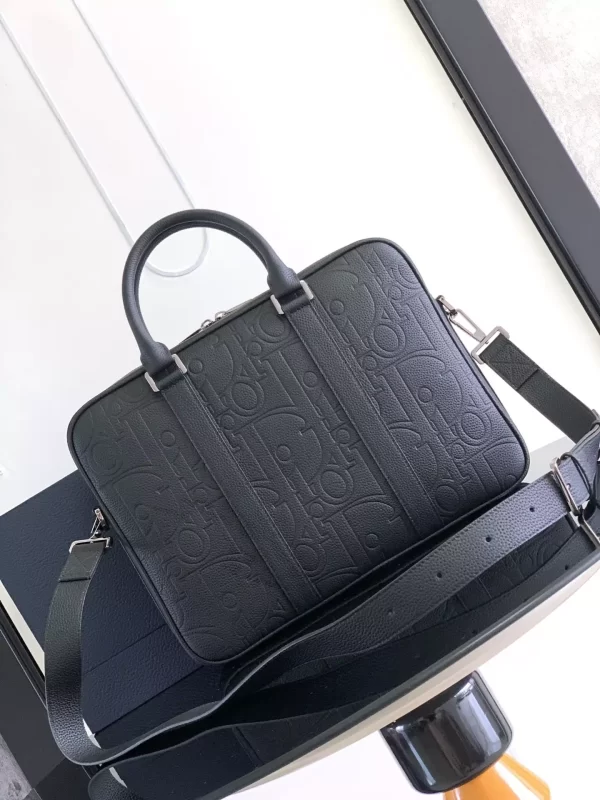 Briefcase Black Dior Gravity Leather and Black Grained Calfskin