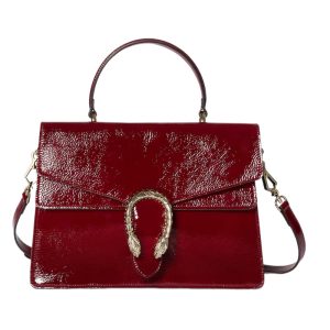 Dionysus Medium Top Handle Bag in Rosso Ancora Patent Leather