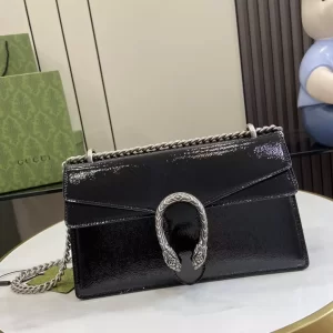 Dionysus Small Shoulder Bag in Black Patent Leather