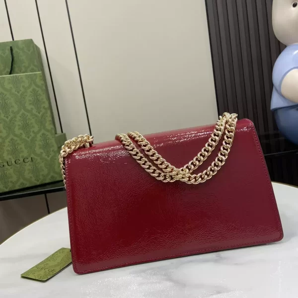 Dionysus Small Shoulder Bag in Rosso Ancora Patent Leather