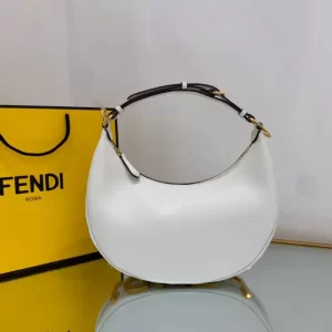 Fendigraphy Small White Leather Bag