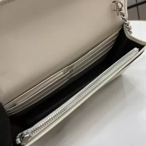 GG Marmont Chain Wallet in Light Grey Leather