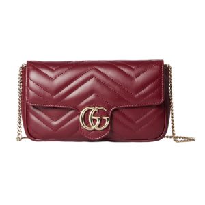 GG Marmont Mini Bag in Rosso Ancora Red Leather