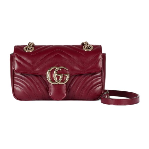 GG Marmont Mini Shoulder Bag in Rosso Ancora Red Leather