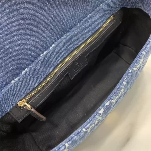 GG Marmont Small Shoulder Bag in Blue GG Denim