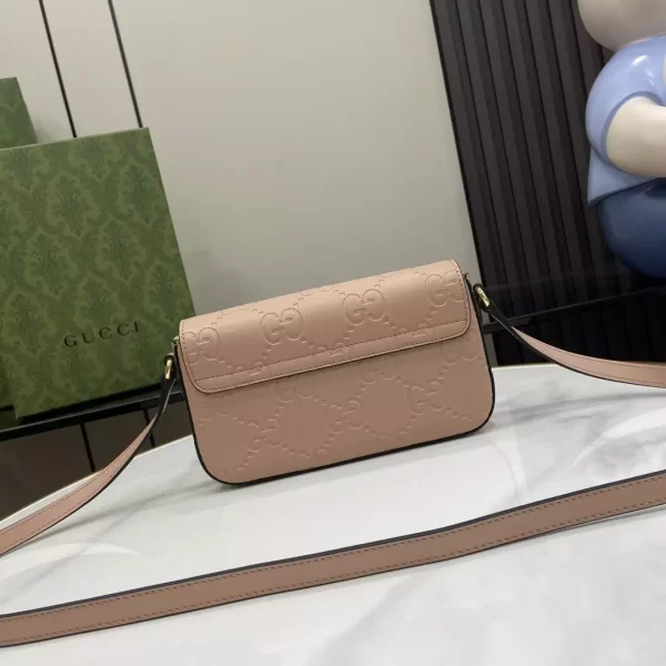 GG Super Mini Shoulder Bag in Rose Beige Leather