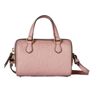 GG Super Mini Top Handle Bag in Rose Beige Leather