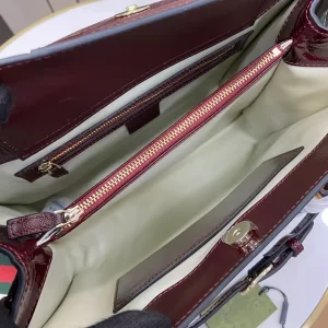 Gucci Diana Medium Tote Bag in Dark Red Patent Leather