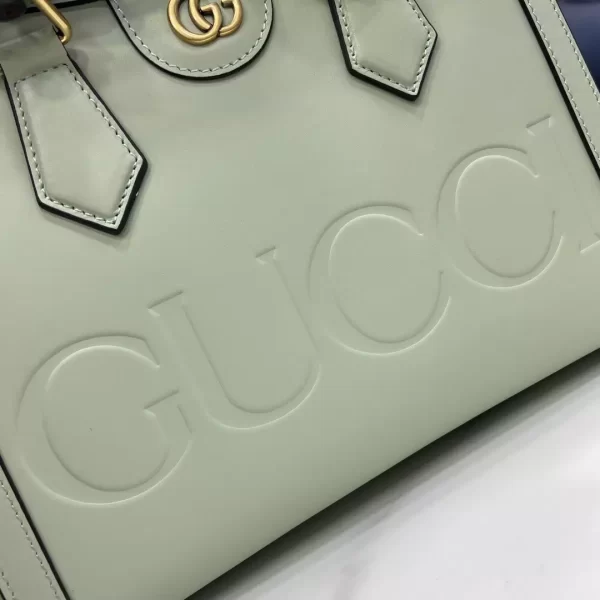 Gucci Diana Small Tote Bag Double G Pale Green Leather