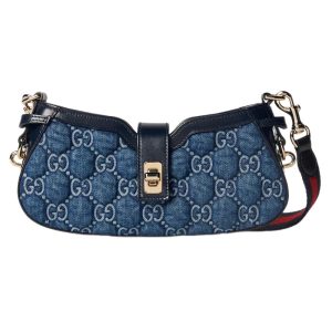 Gucci Moon Side Mini Shoulder Bag in Blue GG Denim