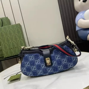 Gucci Moon Side Mini Shoulder Bag in Blue GG Denim